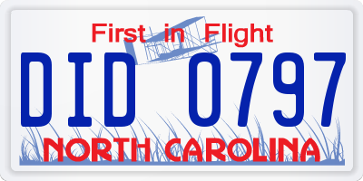 NC license plate DID0797