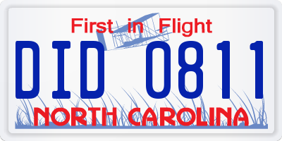 NC license plate DID0811
