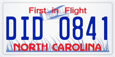 NC license plate DID0841