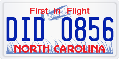 NC license plate DID0856