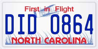 NC license plate DID0864