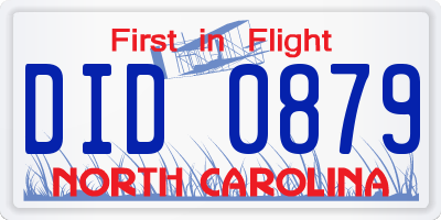 NC license plate DID0879