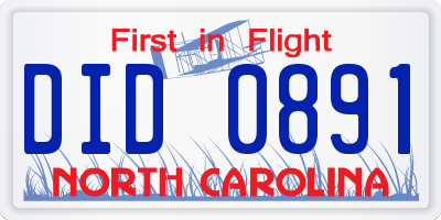 NC license plate DID0891