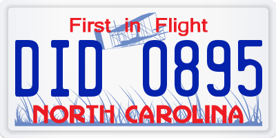 NC license plate DID0895