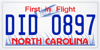 NC license plate DID0897