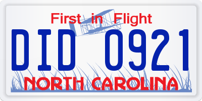 NC license plate DID0921