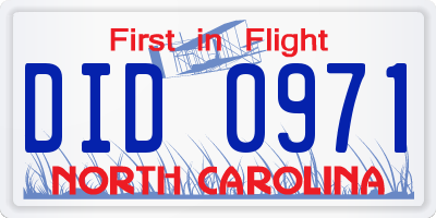 NC license plate DID0971