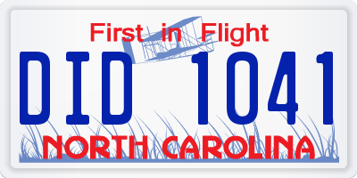NC license plate DID1041