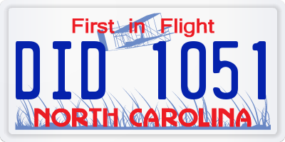 NC license plate DID1051