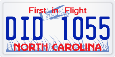 NC license plate DID1055