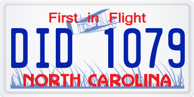 NC license plate DID1079