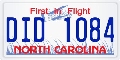 NC license plate DID1084