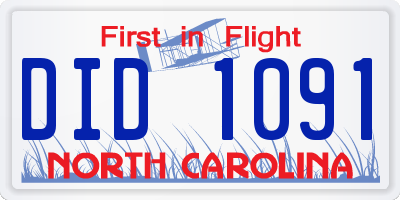 NC license plate DID1091