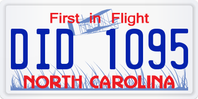 NC license plate DID1095