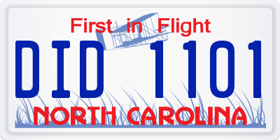NC license plate DID1101