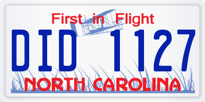 NC license plate DID1127