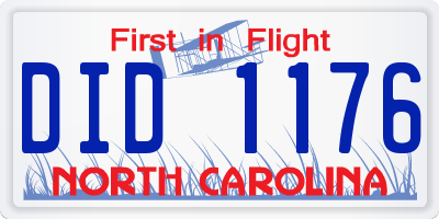 NC license plate DID1176