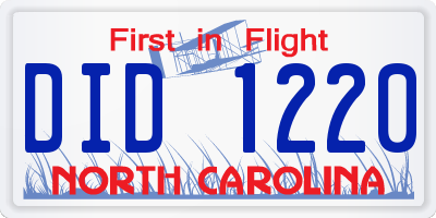 NC license plate DID1220