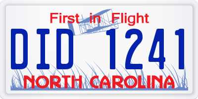 NC license plate DID1241