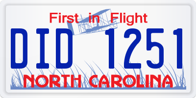 NC license plate DID1251