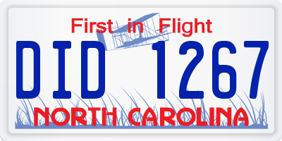 NC license plate DID1267