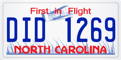 NC license plate DID1269