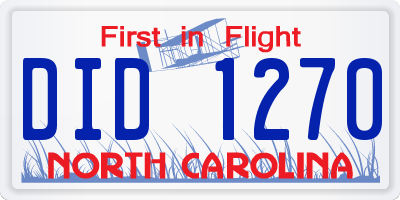NC license plate DID1270