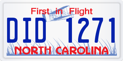 NC license plate DID1271