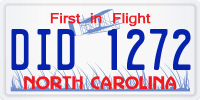 NC license plate DID1272