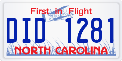 NC license plate DID1281