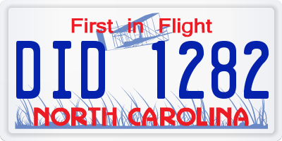 NC license plate DID1282