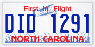 NC license plate DID1291