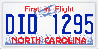 NC license plate DID1295