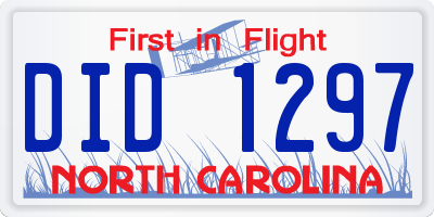 NC license plate DID1297