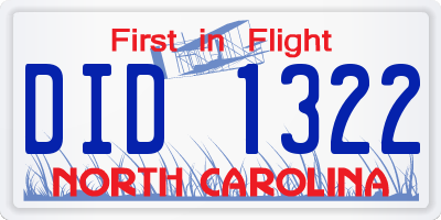 NC license plate DID1322