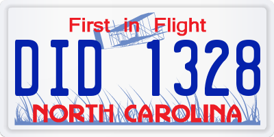 NC license plate DID1328