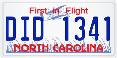 NC license plate DID1341
