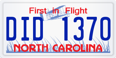 NC license plate DID1370