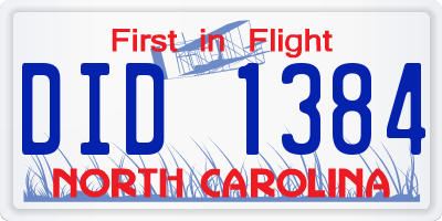 NC license plate DID1384