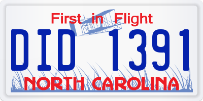NC license plate DID1391