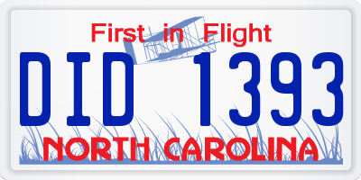 NC license plate DID1393