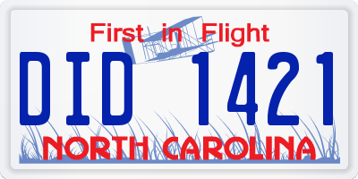 NC license plate DID1421