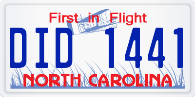 NC license plate DID1441