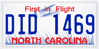 NC license plate DID1469