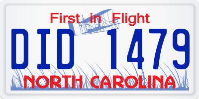 NC license plate DID1479