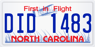 NC license plate DID1483
