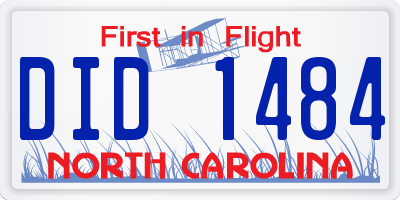 NC license plate DID1484