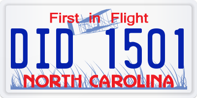 NC license plate DID1501