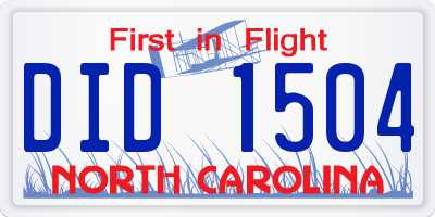 NC license plate DID1504