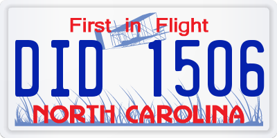 NC license plate DID1506